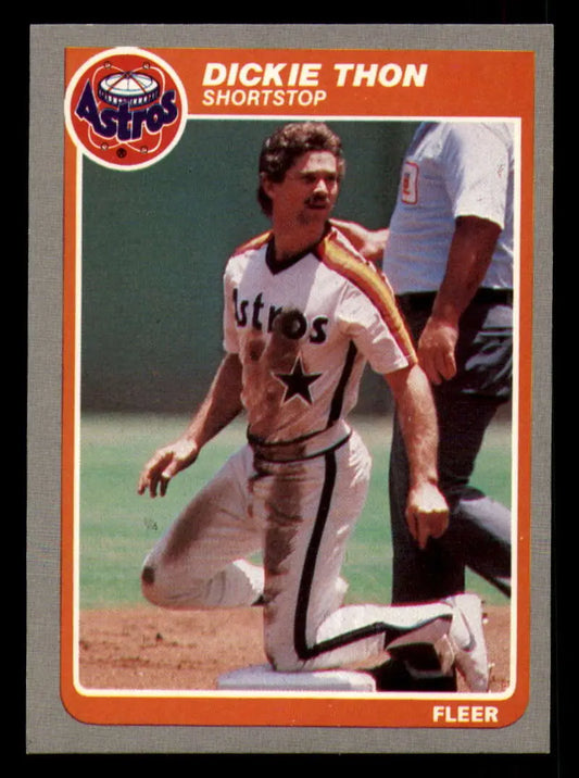 1985 Fleer #364 Dickie Thon EX Excellent Houston Astros Baseball Card - Baseball Card Single