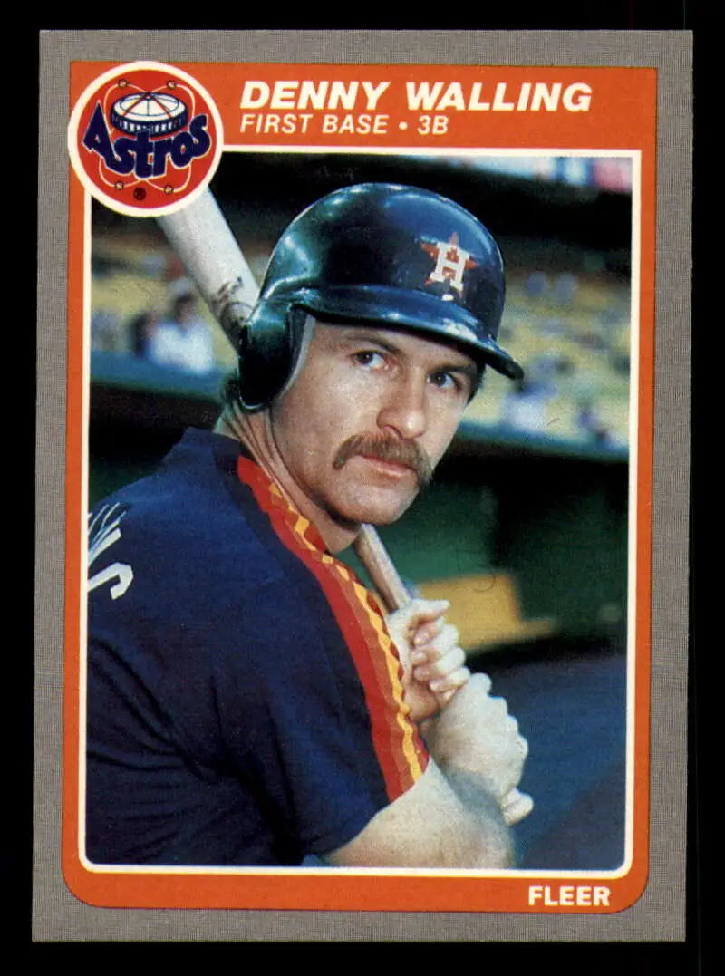 1985 Fleer #365 Denny Walling EX Excellent Houston Astros Baseball Card - Baseball Card Single