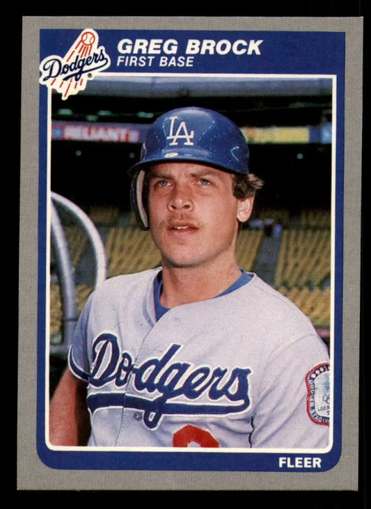 1985 Fleer #368 Greg Brock EX Excellent Los Angeles Dodgers Baseball Card - Baseball Card Single
