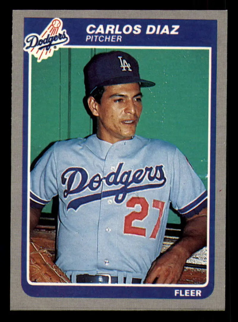1985 Fleer #369 Carlos Diaz EX Excellent Los Angeles Dodgers Baseball Card - Baseball Card Single
