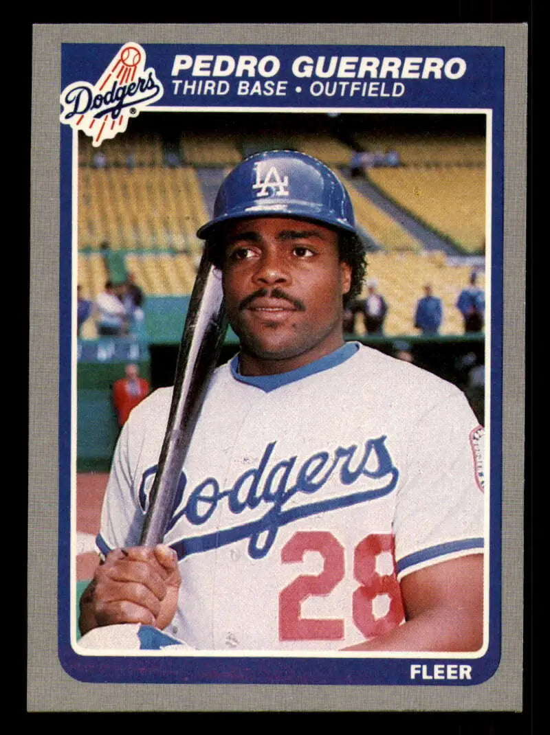 1985 Fleer #370 Pedro Guerrero EX Excellent Los Angeles Dodgers Baseball Card - Baseball Card Single