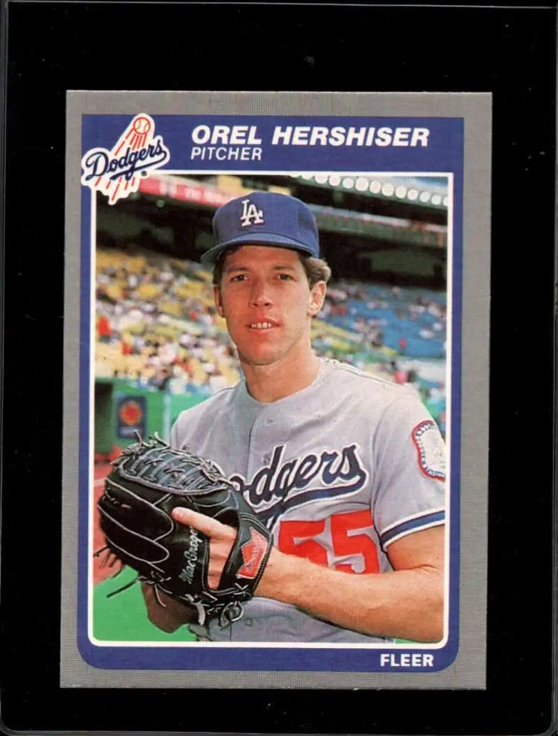 1985 Fleer #371 Orel Hershiser EX Excellent RC Rookie Los Angeles Dodgers Baseball Card