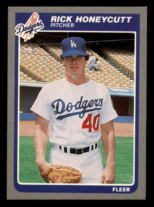 1985 Fleer #372 Rick Honeycutt EX Excellent Los Angeles Dodgers Baseball Card - Baseball Card Single