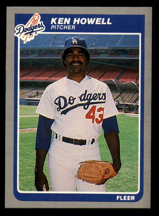 1985 Fleer #374 Ken Howell EX Excellent RC Rookie Los Angeles Dodgers Baseball Card - Baseball Card Single