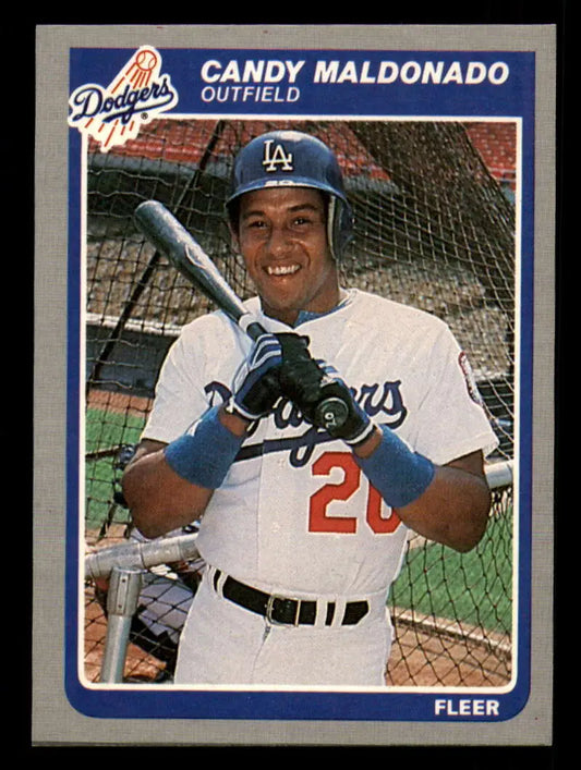 1985 Fleer #376 Candy Maldonado EX Excellent Los Angeles Dodgers Baseball Card - Baseball Card Single