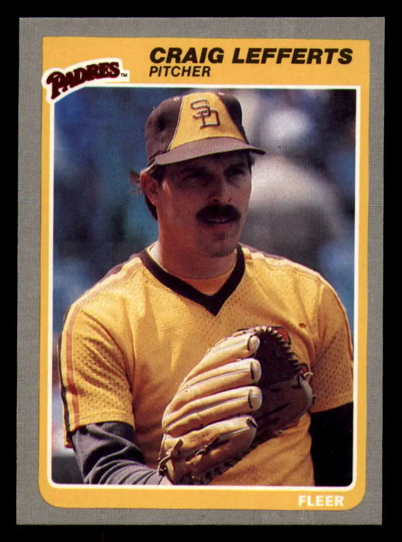 1985 Fleer #38 Craig Lefferts EX Excellent San Diego Padres Baseball Card - Baseball Card Single