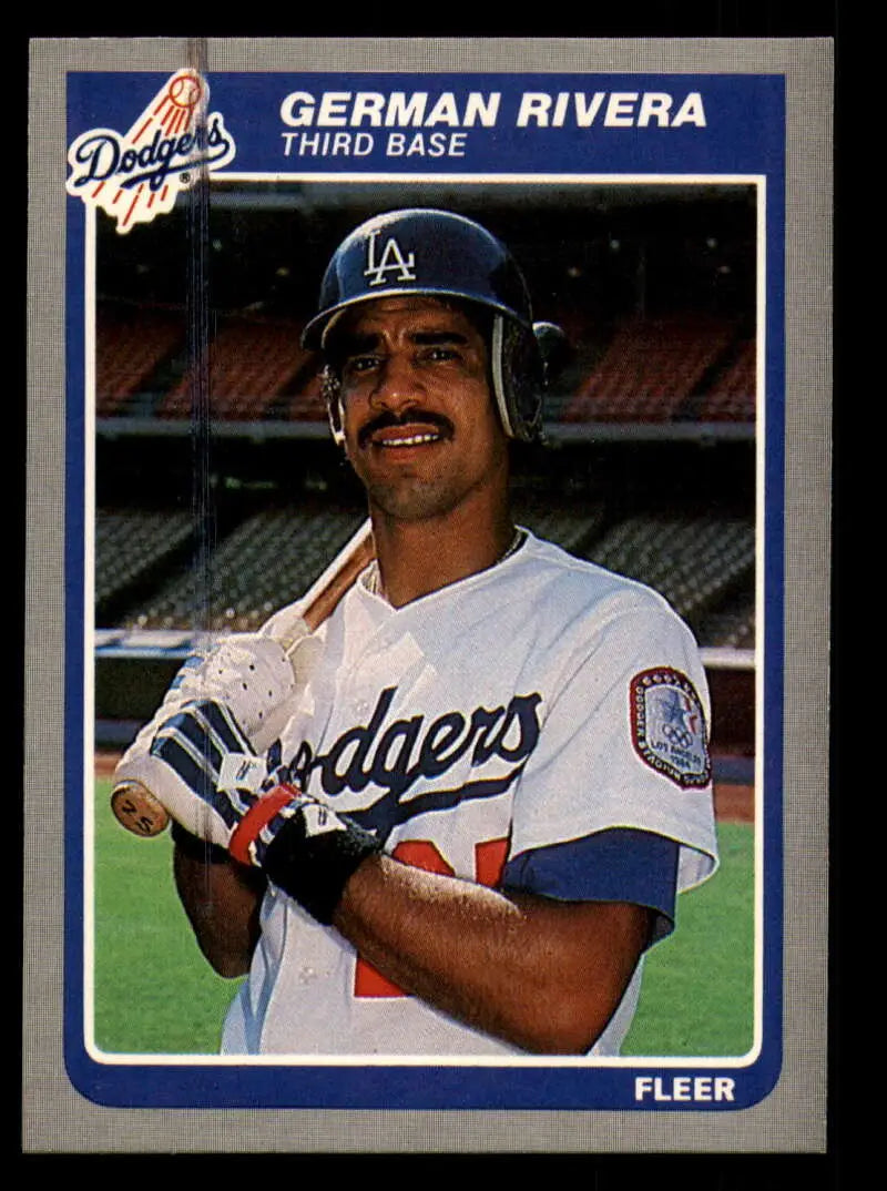 1985 Fleer #382 German Rivera EX Excellent Los Angeles Dodgers Baseball Card - Baseball Card Single