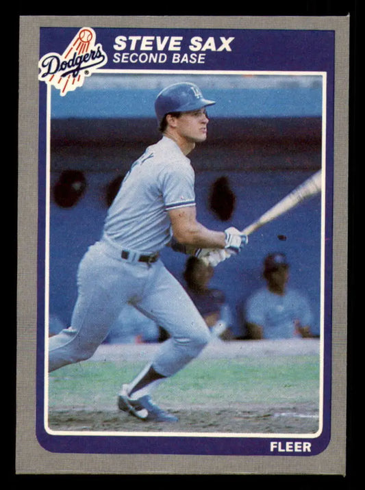 1985 Fleer #384 Steve Sax EX Excellent Los Angeles Dodgers Baseball Card - Baseball Card Single
