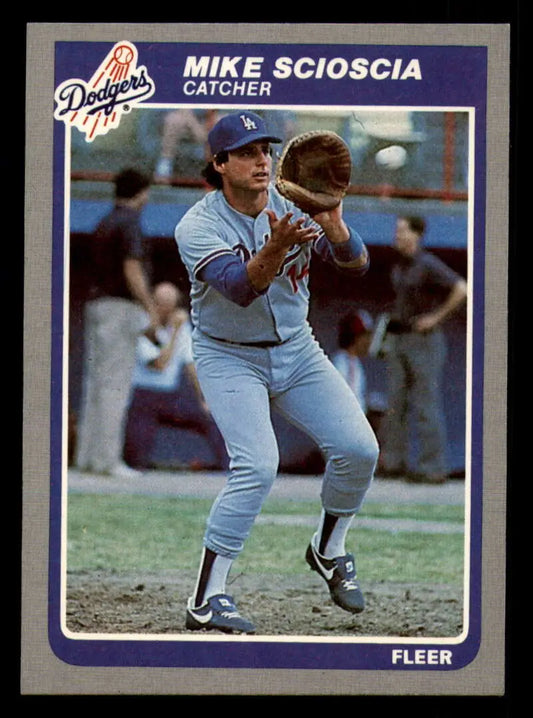 1985 Fleer #385 Mike Scioscia EX Excellent Los Angeles Dodgers Baseball Card - Baseball Card Single