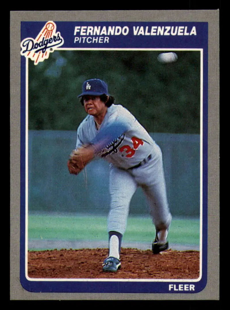 1985 Fleer #387 Fernando Valenzuela EX Excellent Los Angeles Dodgers Baseball Card - Baseball Card Single