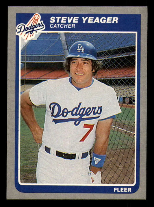 1985 Fleer #390 Steve Yeager EX Excellent Los Angeles Dodgers Baseball Card - Baseball Card Single
