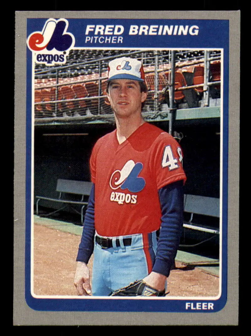 1985 Fleer #392 Fred Breining EX Excellent Montreal Expos Baseball Card - Baseball Card Single
