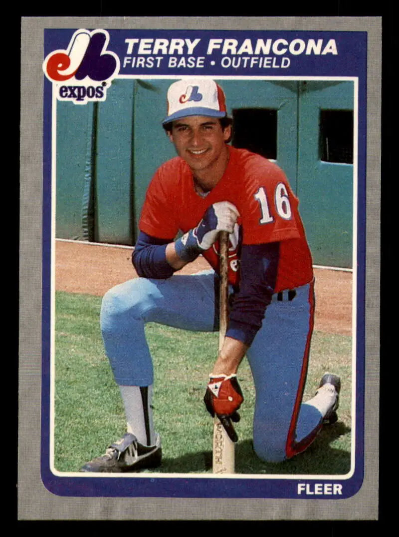 1985 Fleer #398 Terry Francona EX Excellent Montreal Expos Baseball Card - Baseball Card Single