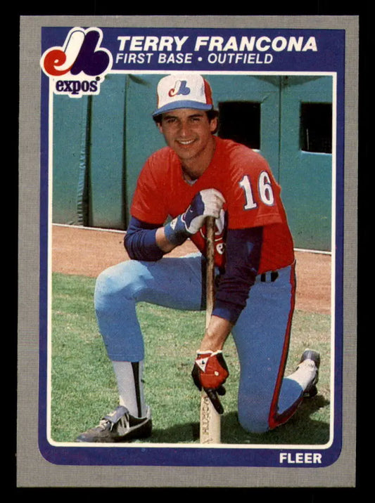 1985 Fleer #398 Terry Francona EX Excellent Montreal Expos Baseball Card - Baseball Card Single