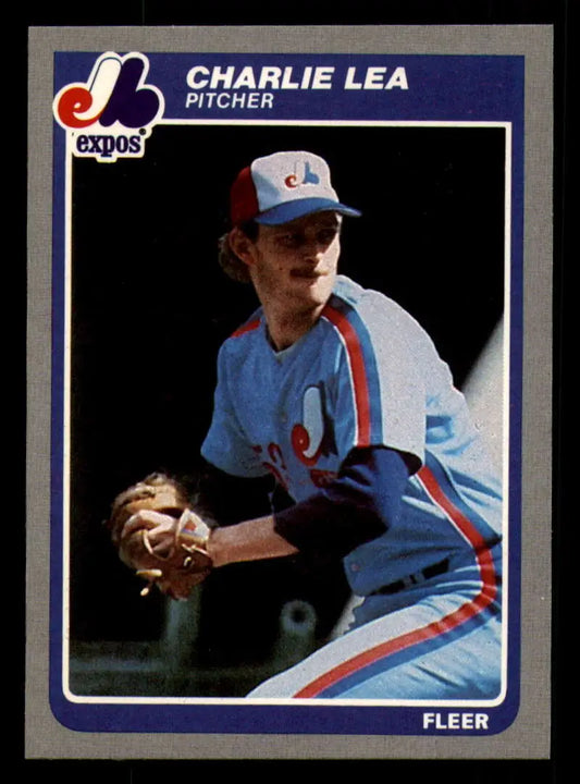 1985 Fleer #401 Charlie Lea EX Excellent Montreal Expos Baseball Card - Baseball Card Single