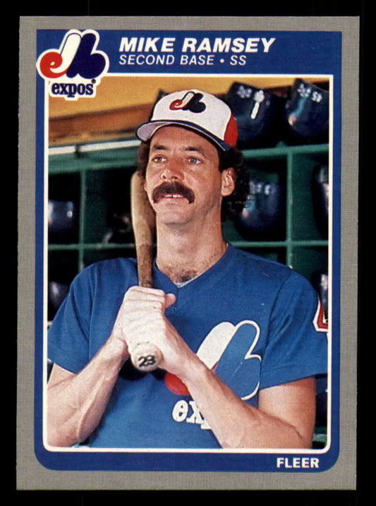 1985 Fleer #406 Mike Ramsey EX Excellent Montreal Expos Baseball Card - Baseball Card Single