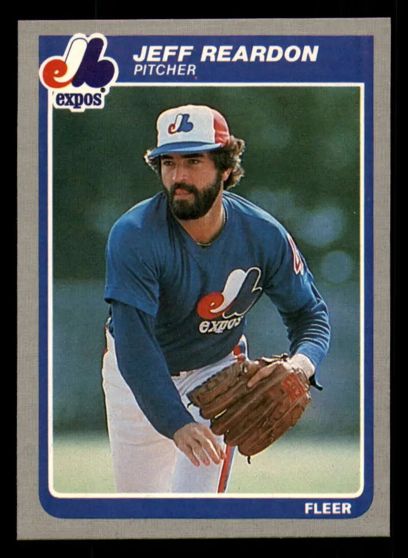 1985 Fleer #407 Jeff Reardon EX Excellent Montreal Expos Baseball Card - Baseball Card Single