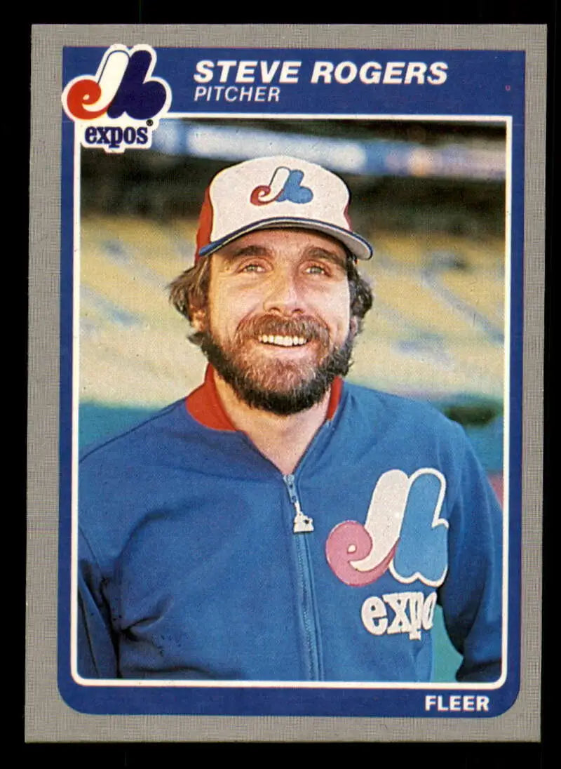 1985 Fleer #408 Steve Rogers EX Excellent Montreal Expos Baseball Card - Baseball Card Single