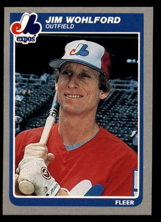 1985 Fleer #413 Jim Wohlford EX Excellent Montreal Expos Baseball Card - Baseball Card Single