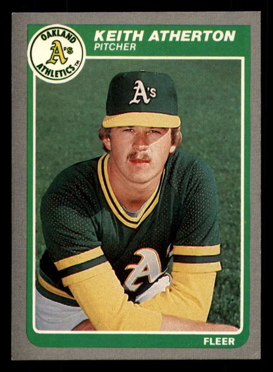 1985 Fleer #415 Keith Atherton EX Excellent Oakland Athletics Baseball Card - Baseball Card Single