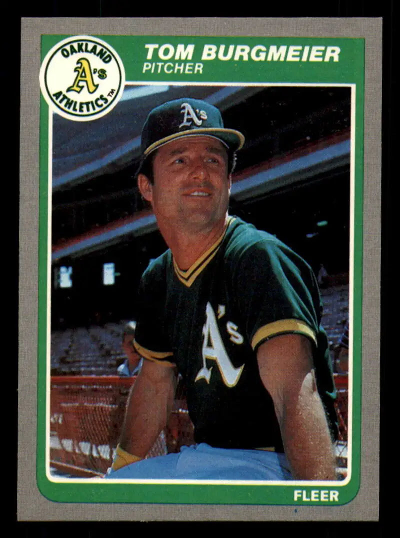 1985 Fleer #417 Tom Burgmeier EX Excellent Oakland Athletics Baseball Card - Baseball Card Single