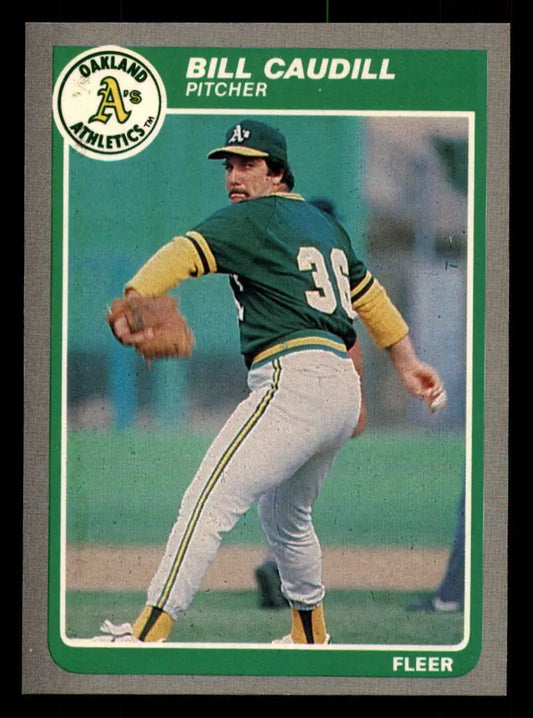 1985 Fleer #419 Bill Caudill EX Excellent Oakland Athletics Baseball Card - Baseball Card Single