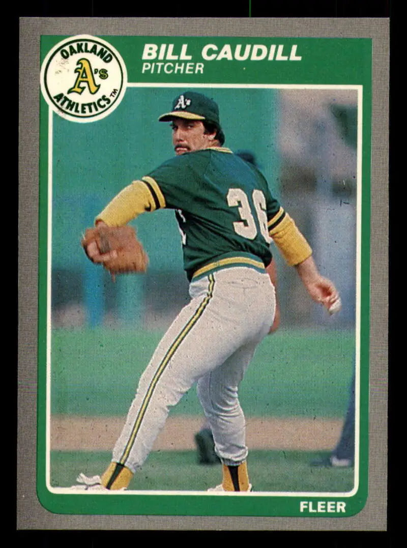 1985 Fleer #419 Bill Caudill EX Excellent Oakland Athletics Baseball Card - Baseball Card Single