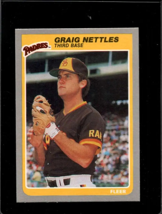 1985 Fleer #42 Graig Nettles EX Excellent San Diego Padres Baseball Card - Baseball Card Single