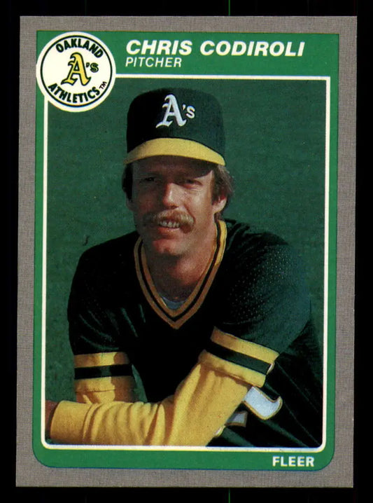 1985 Fleer #420 Chris Codiroli EX Excellent Oakland Athletics Baseball Card - Baseball Card Single
