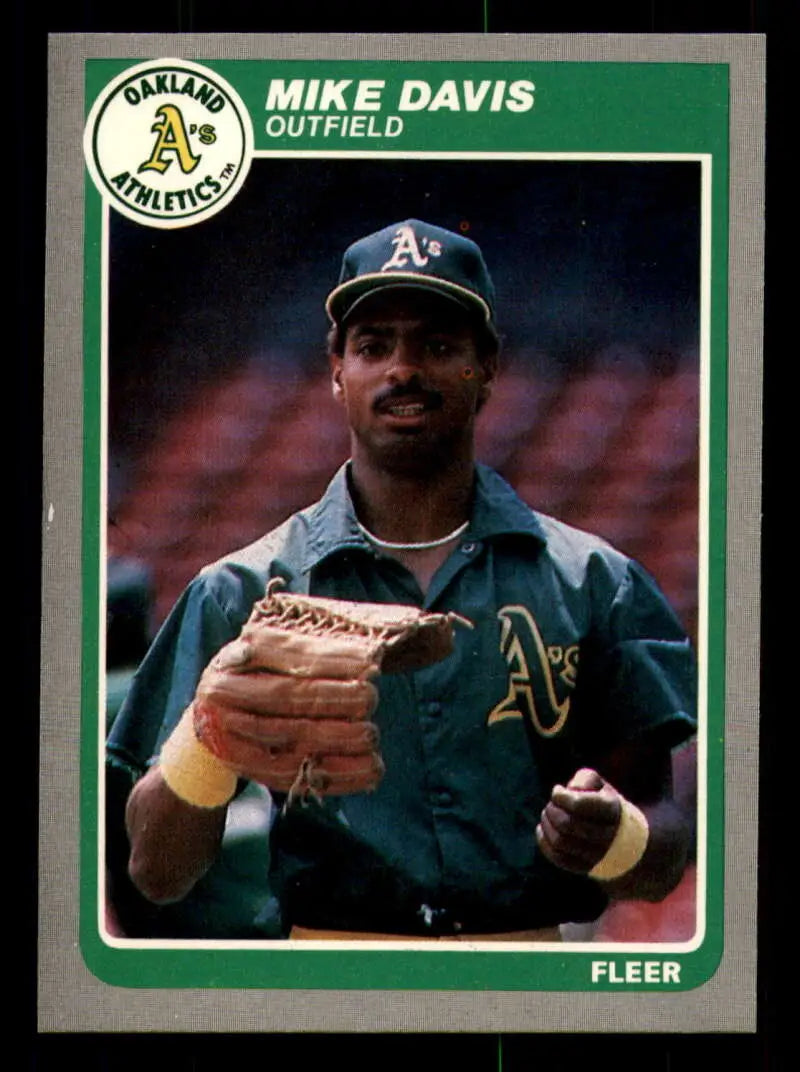 1985 Fleer #422 Mike Davis EX Excellent Oakland Athletics Baseball Card - Baseball Card Single