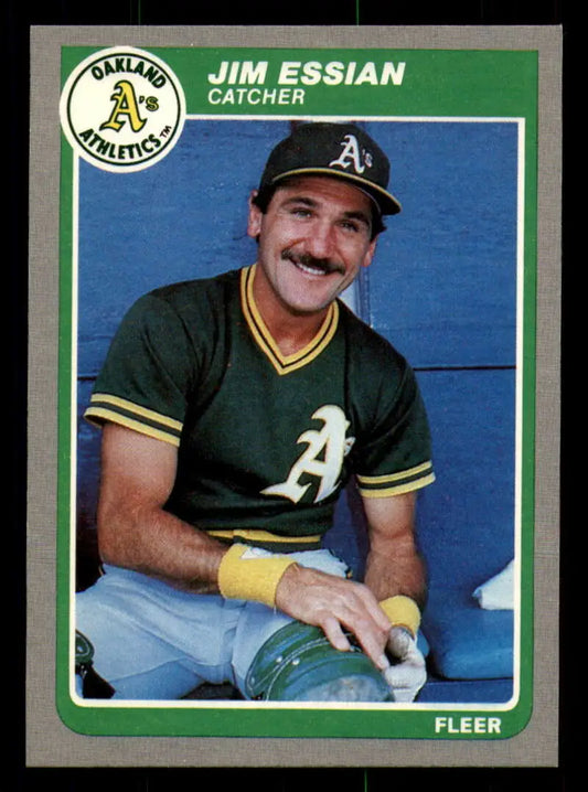 1985 Fleer #423 Jim Essian EX Excellent Oakland Athletics Baseball Card - Baseball Card Single