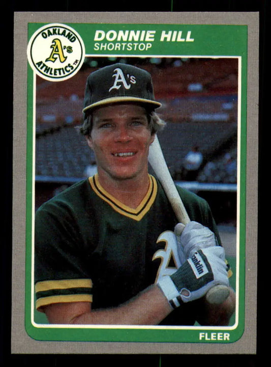 1985 Fleer #426 Donnie Hill EX Excellent Oakland Athletics Baseball Card - Baseball Card Single
