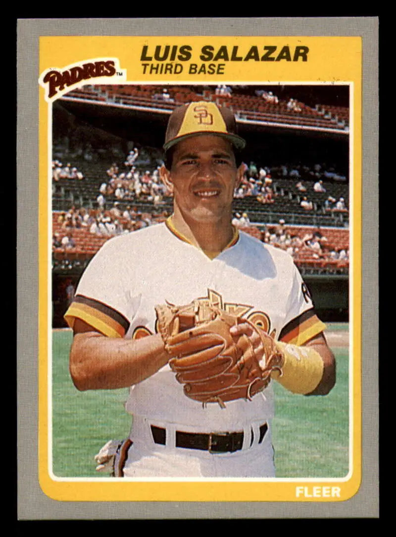 1985 Fleer #43 Luis Salazar EX Excellent San Diego Padres Baseball Card - Baseball Card Single