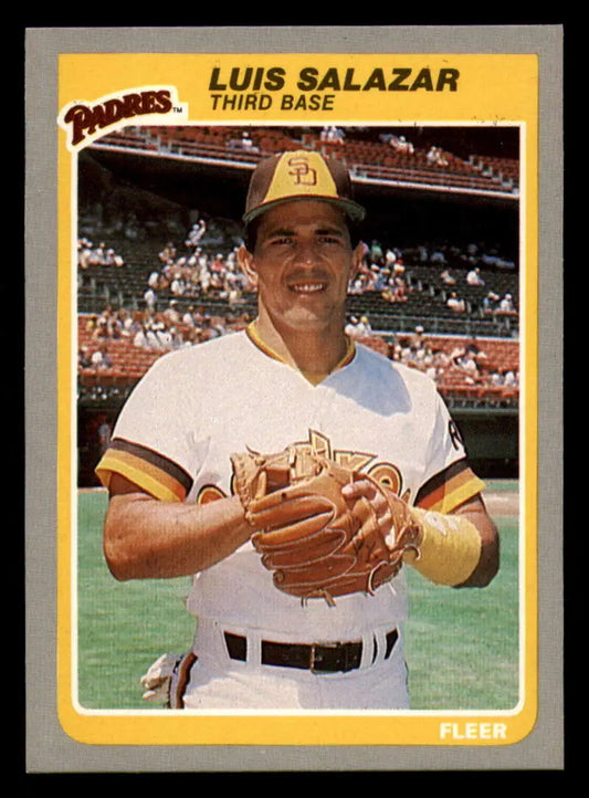 1985 Fleer #43 Luis Salazar EX Excellent San Diego Padres Baseball Card - Baseball Card Single