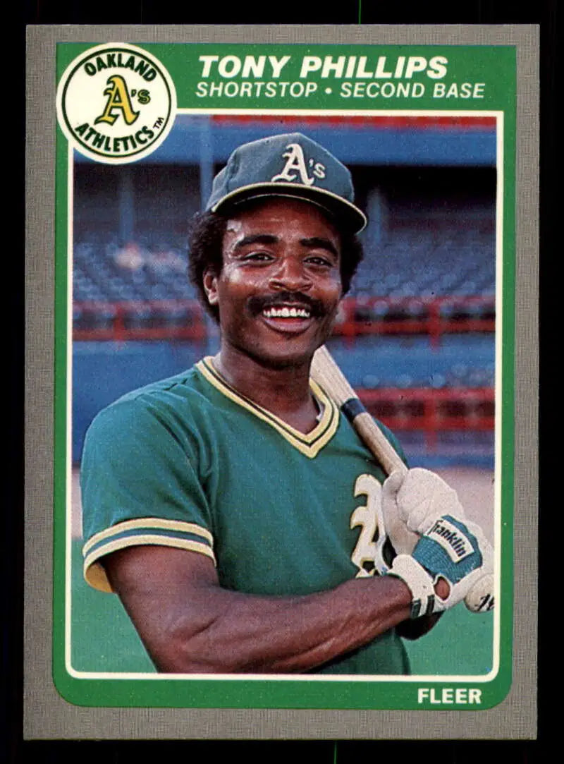 1985 Fleer #433 Tony Phillips EX Excellent Oakland Athletics Baseball Card - Baseball Card Single