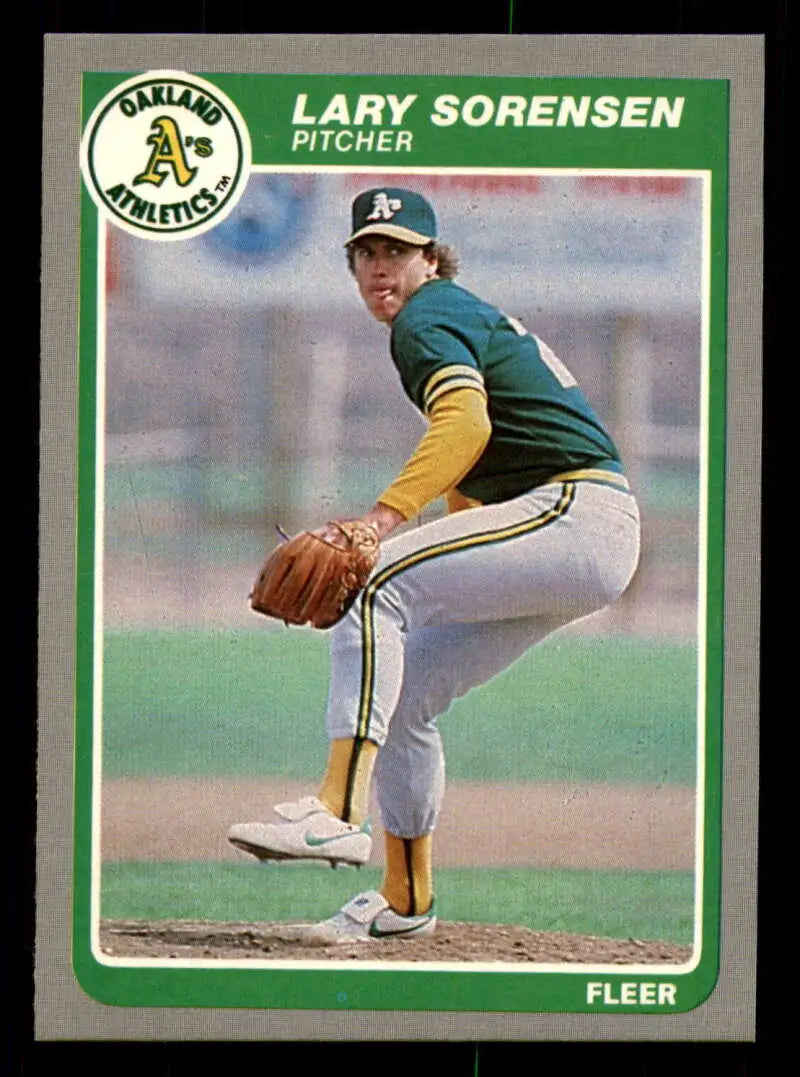 1985 Fleer #434 Lary Sorensen EX Excellent Oakland Athletics Baseball Card - Baseball Card Single