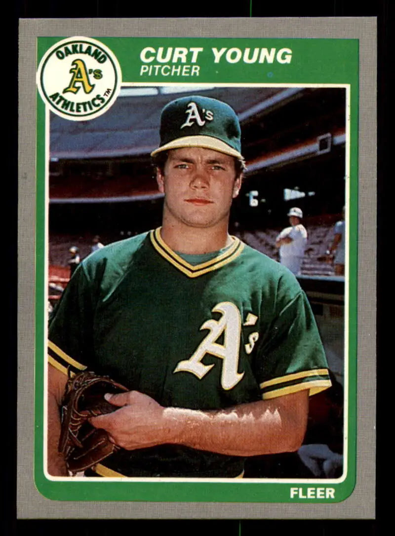 1985 Fleer #436 Curt Young EX Excellent Oakland Athletics Baseball Card - Baseball Card Single
