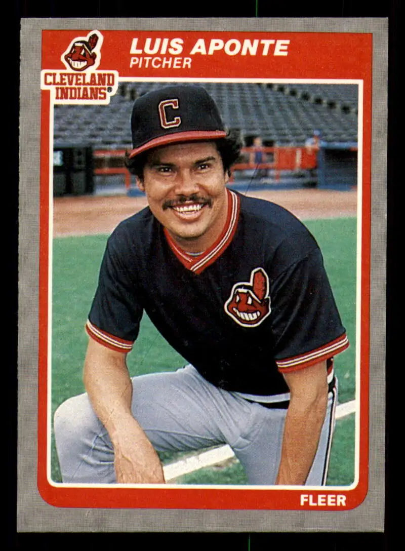 1985 Fleer #437 Luis Aponte EX Excellent Cleveland Indians Baseball Card - Baseball Card Single