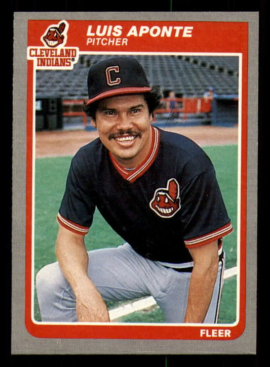 1985 Fleer #437 Luis Aponte EX Excellent Cleveland Indians Baseball Card - Baseball Card Single