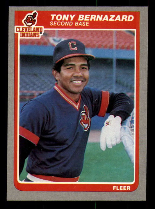 1985 Fleer #439 Tony Bernazard EX Excellent Cleveland Indians Baseball Card - Baseball Card Single