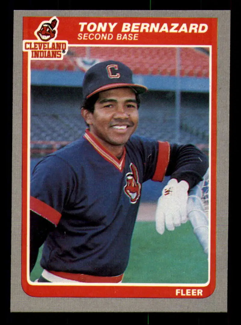 1985 Fleer #439 Tony Bernazard EX Excellent Cleveland Indians Baseball Card - Baseball Card Single