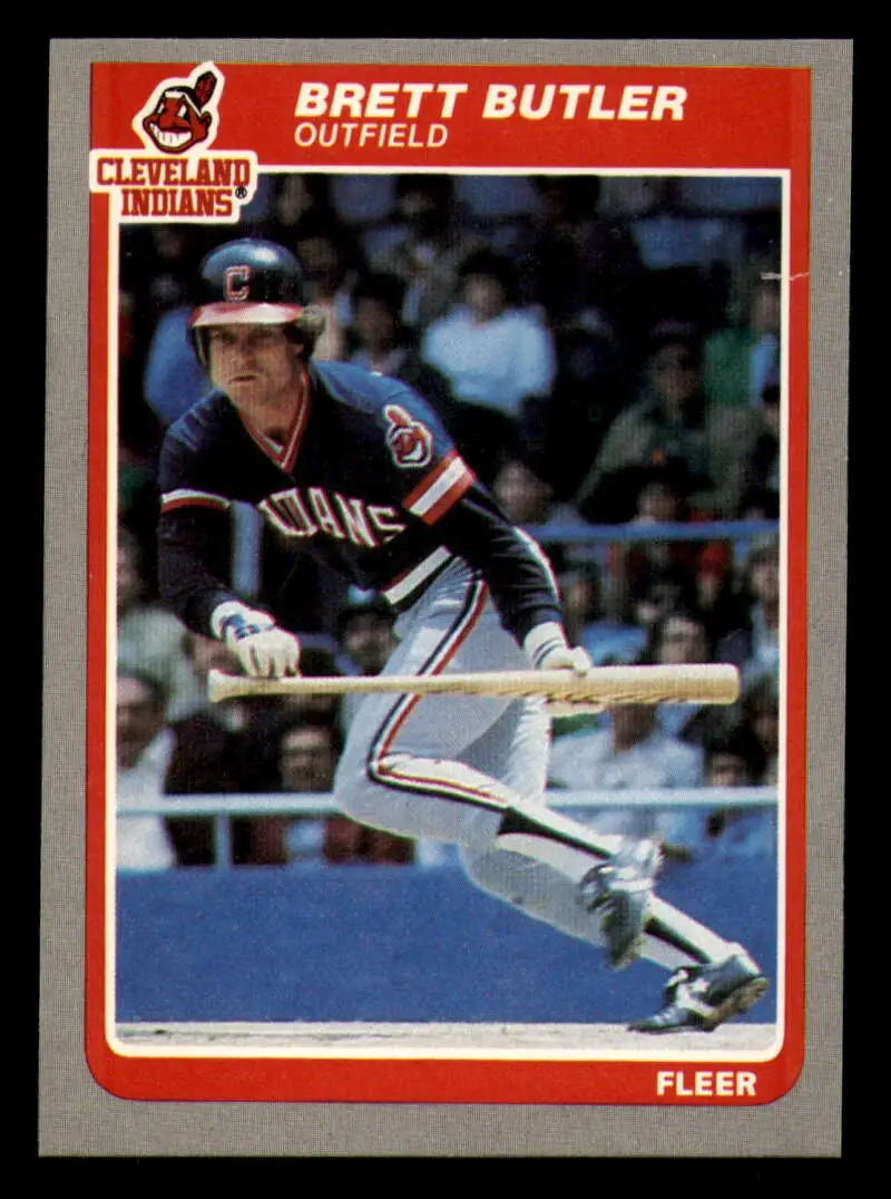 1985 Fleer #441 Brett Butler EX Excellent Cleveland Indians Baseball Card - Baseball Card Single