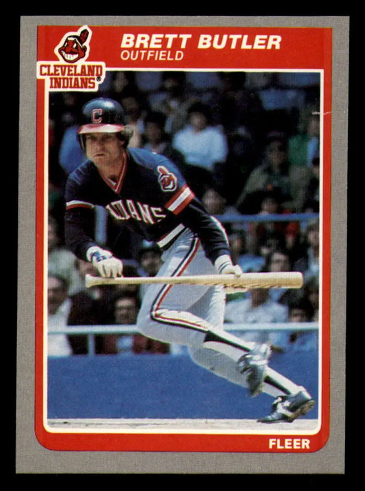 1985 Fleer #441 Brett Butler EX Excellent Cleveland Indians Baseball Card - Baseball Card Single