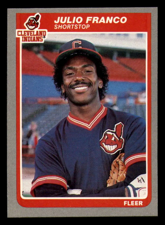 1985 Fleer #448 Julio Franco EX Excellent Cleveland Indians Baseball Card - Baseball Card Single