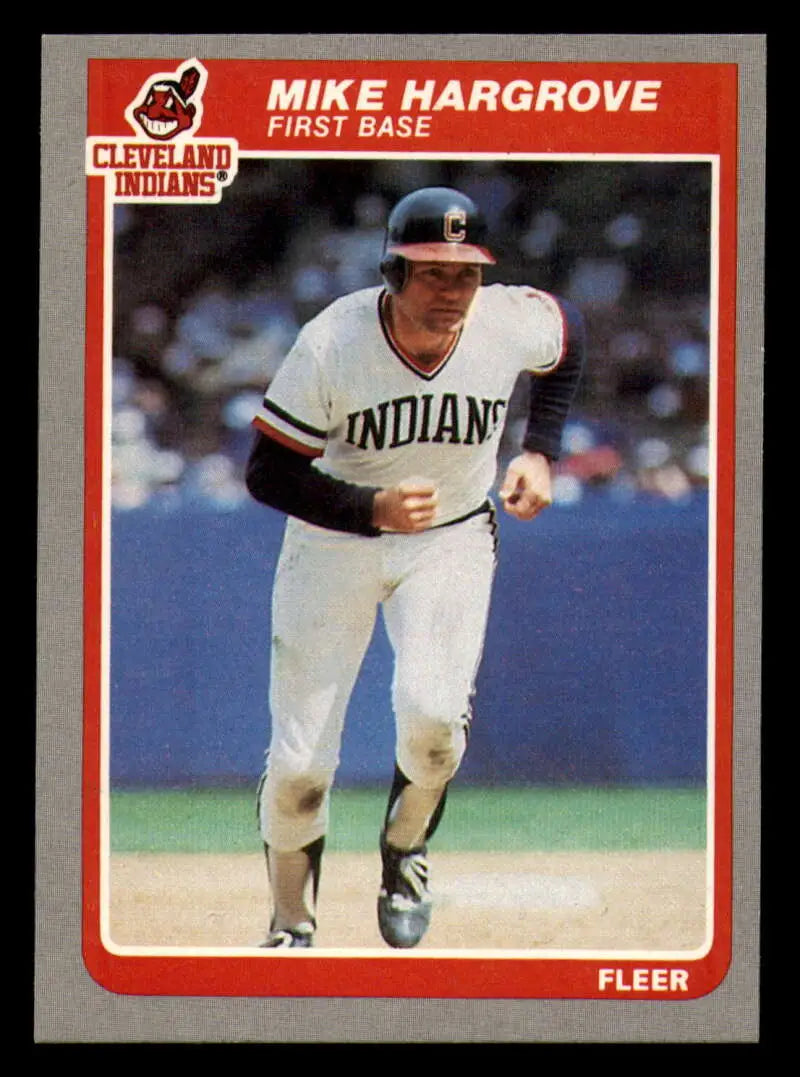 1985 Fleer #450 Mike Hargrove EX Excellent Cleveland Indians Baseball Card - Baseball Card Single