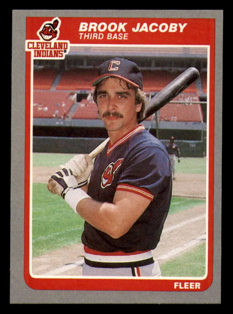 1985 Fleer #452 Brook Jacoby EX Excellent Cleveland Indians Baseball Card - Baseball Card Single