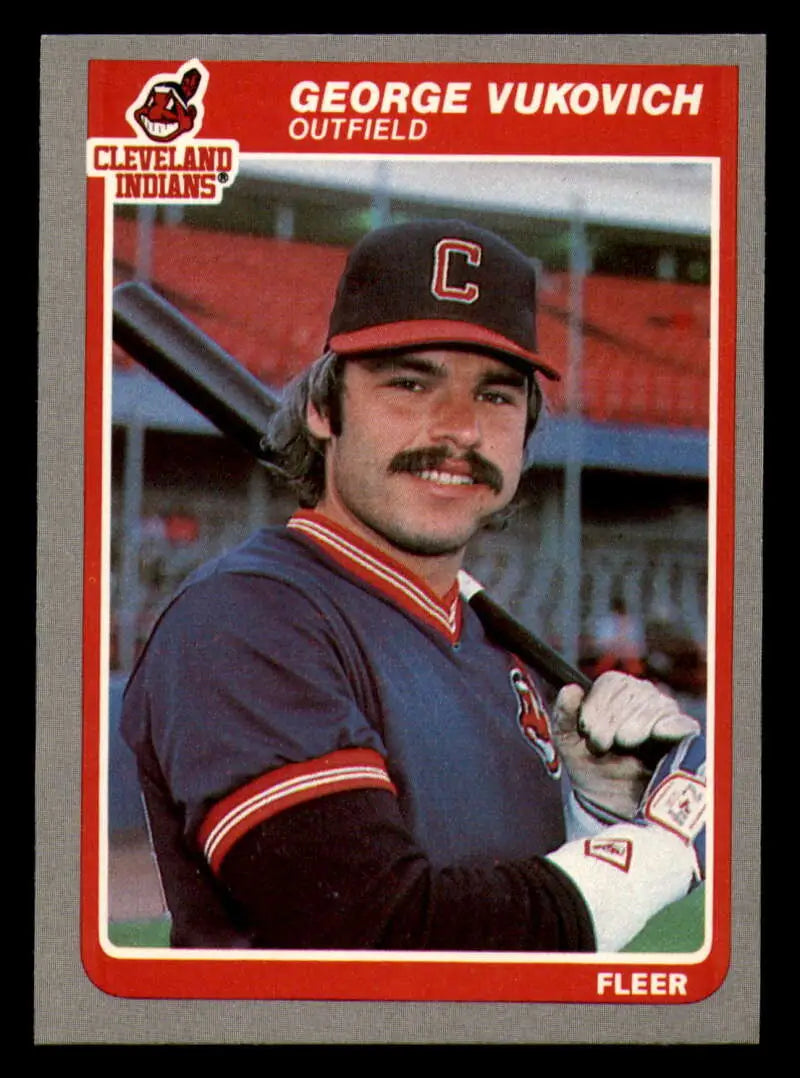 1985 Fleer #458 George Vukovich EX Excellent Cleveland Indians Baseball Card - Baseball Card Single
