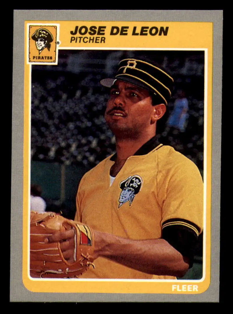 1985 Fleer #463 Jose DeLeon EX Excellent Pittsburgh Pirates Baseball Card - Baseball Card Single