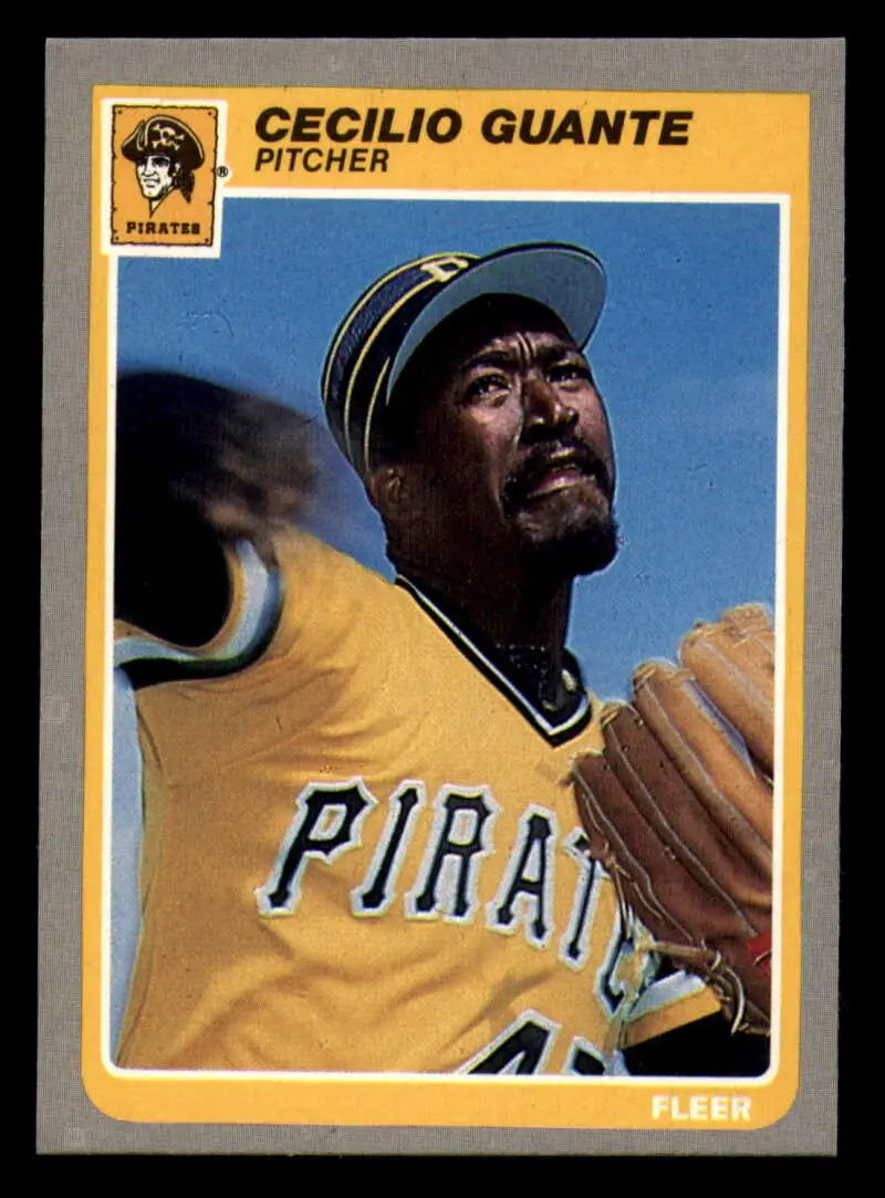 1985 Fleer #465 Cecilio Guante EX Excellent Pittsburgh Pirates Baseball Card - Baseball Card Single
