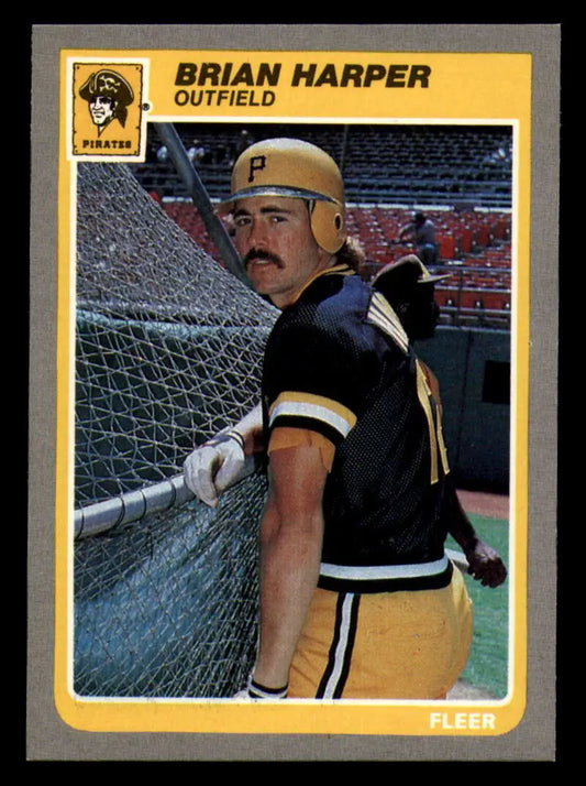 1985 Fleer #466 Brian Harper EX Excellent Pittsburgh Pirates Baseball Card - Baseball Card Single